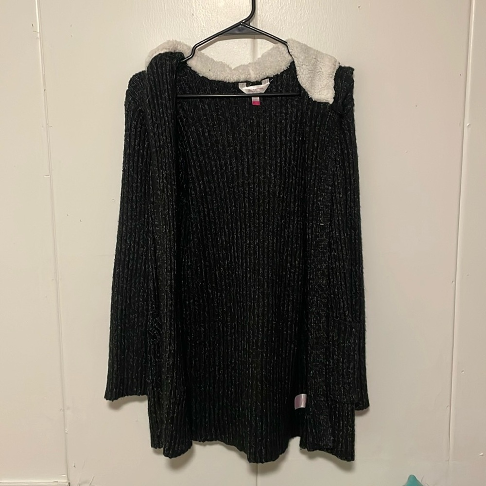 Women’s black hooded cardigan